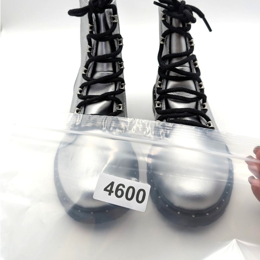 Sorel Lennox Lace-Up Ankle Boots Round Toe Women's Silver Metallic Size US8 EU39 - Picture 11 of 11